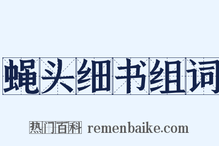 蝇头细书组词是什么意思的图片